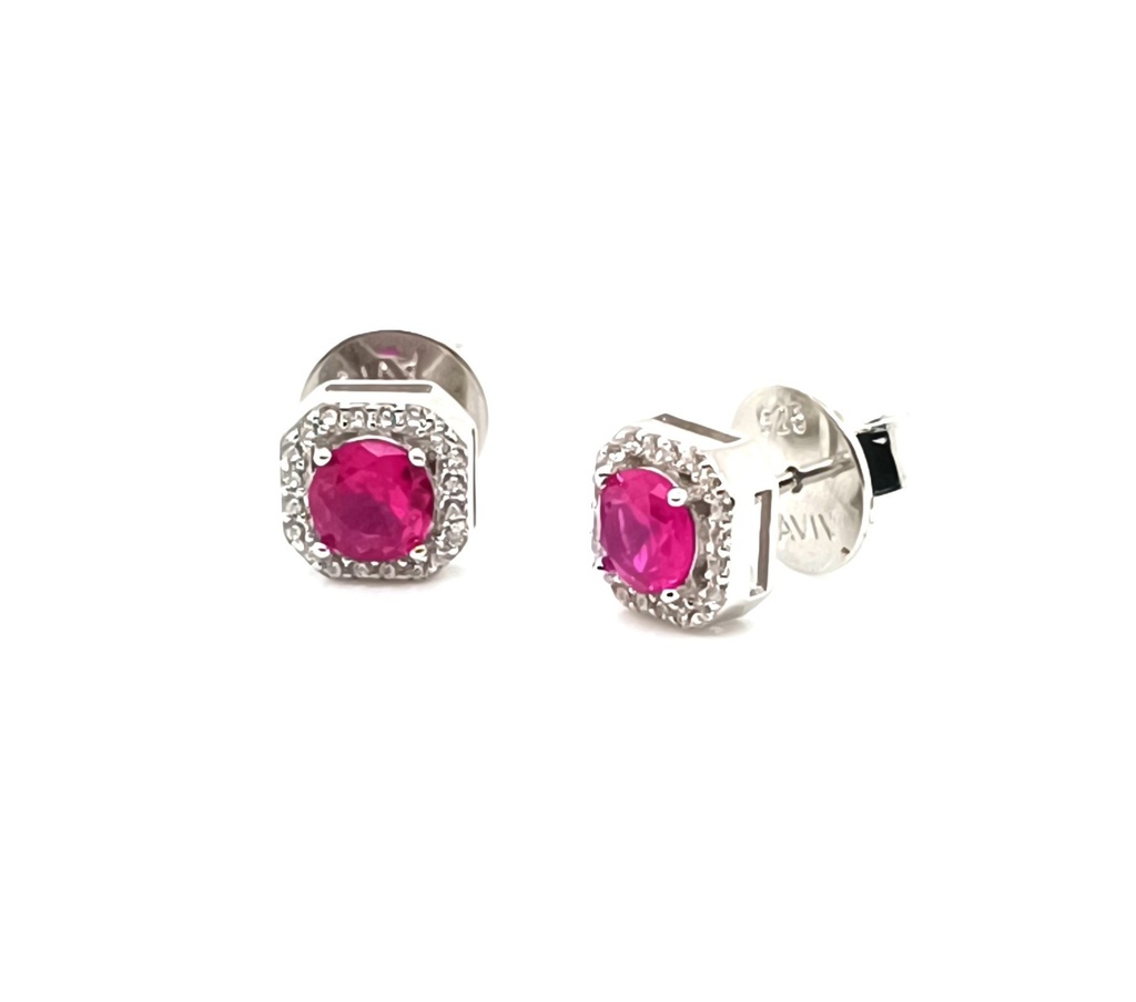 E-0379 R Aro Plata Rubi