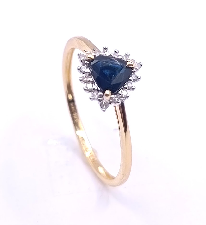 KR05-146369-**2 Anillo Oro Amarillo Billante Zafiro