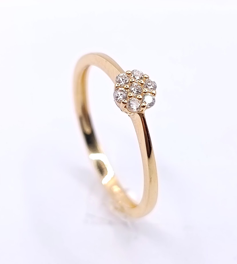 CR5442-FCZ Anillo Oro Amarillo Circon