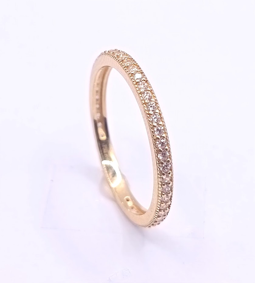 VX7-VX8ZR0433/LP Anillo Oro Amarillo Cintillo Circon