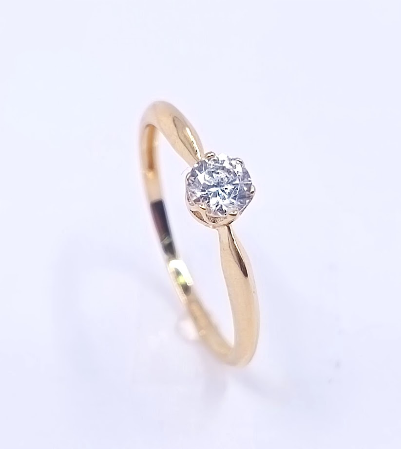 X3-X3SZR0248-FCZ Anillo Oro Amarillo Solitario Circon