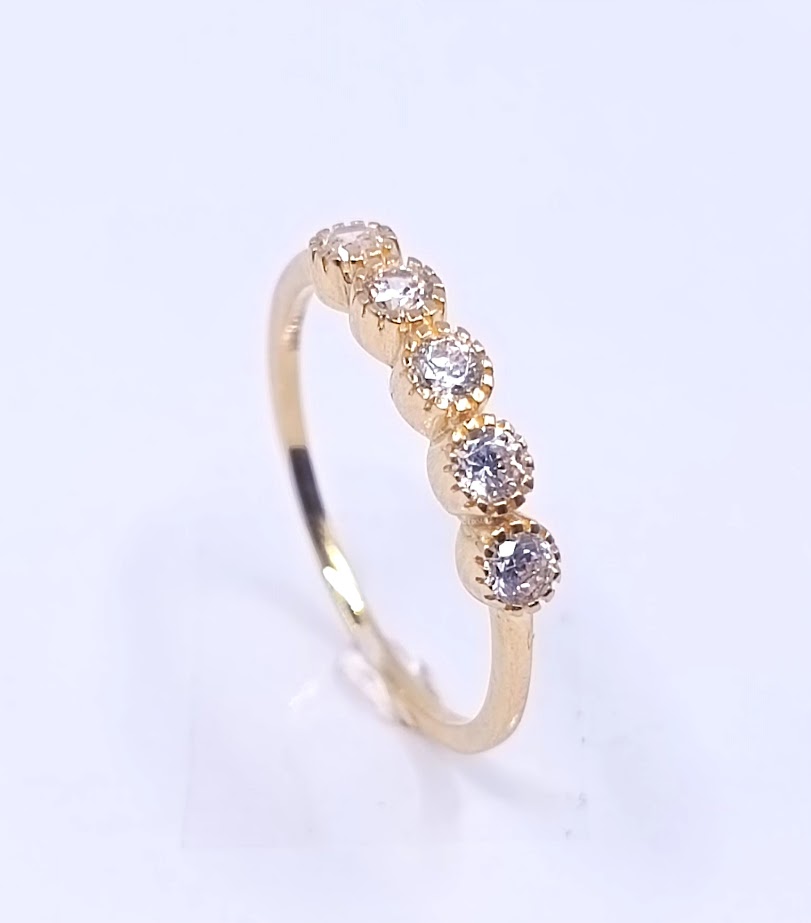 I2CR5009-FCZ Anillo Oro Amarillo Cintillo Circon