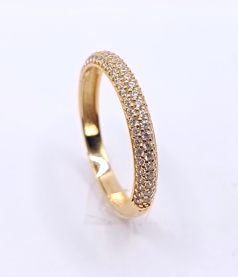 X8-X9ZR0695 Anillo Oro Amarillo Bombe Pave 