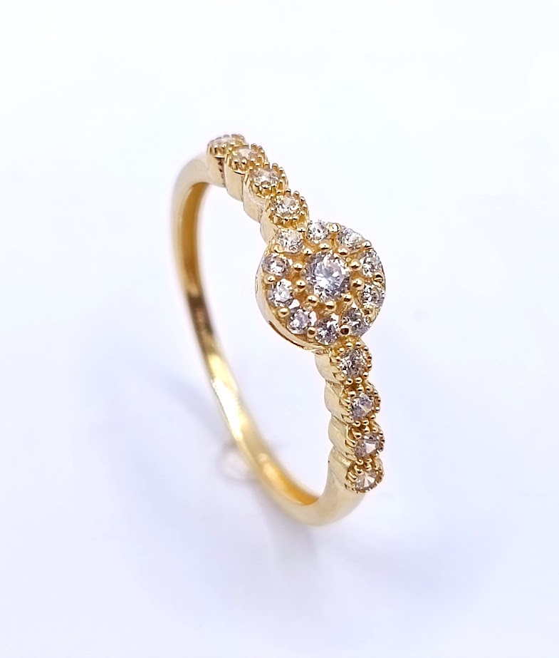 QCLR0130 Anillo Oro Amarillo Circon