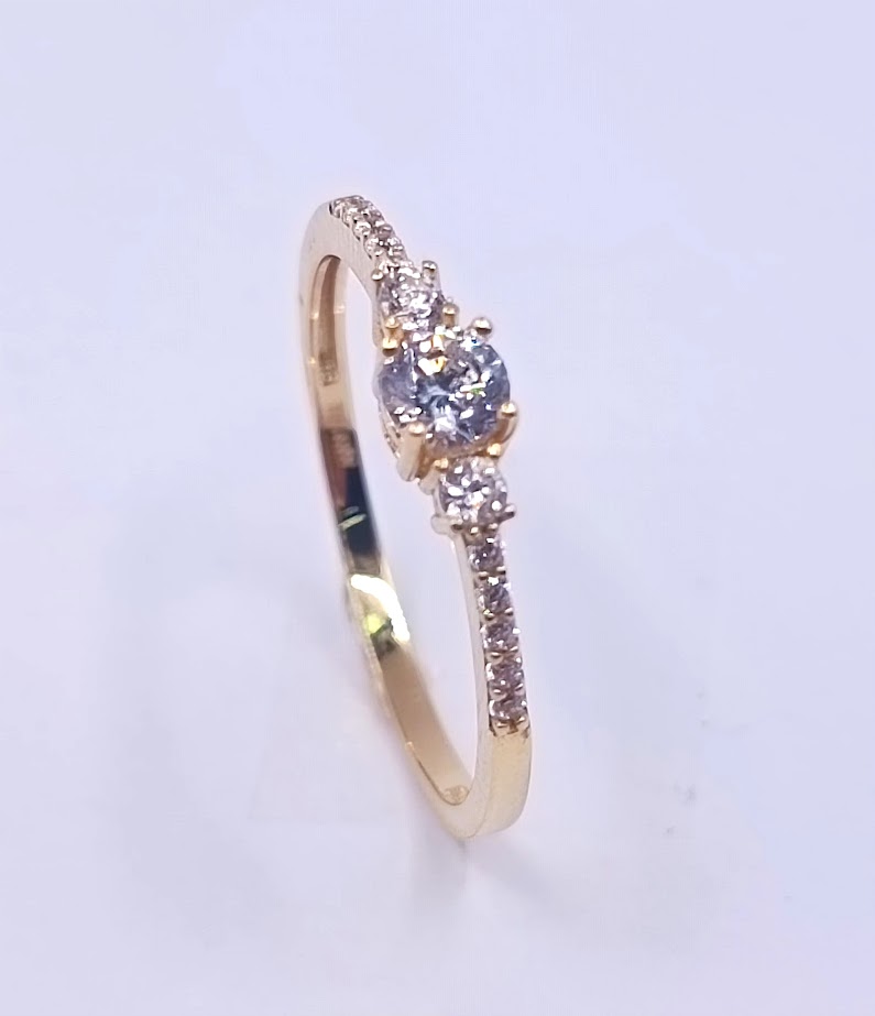 I2-ISZR0226-FCZ Anillo Oro Amarillo Compromiso Circon