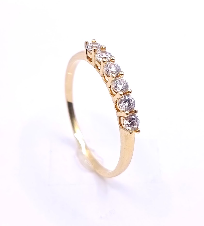 RDC01-4035-00 Anillo Oro Amarillo Cintillo Circon