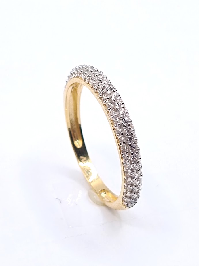 TYZ3119 Anillo Oro Amarillo Circon Bombe
