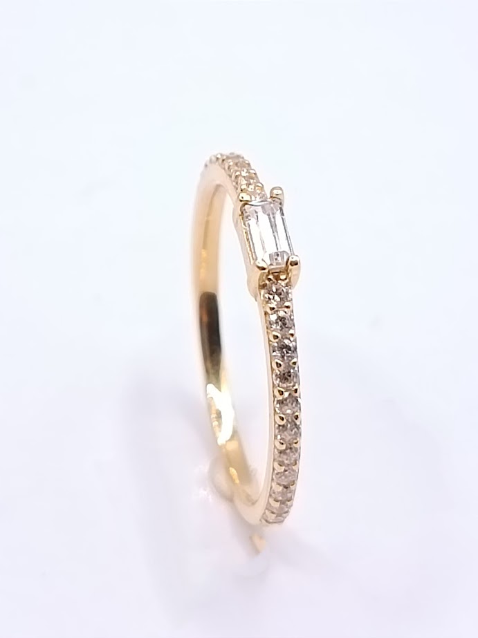 ICR5465-FCZ Anillo Oro Amarillo Compromiso Circon
