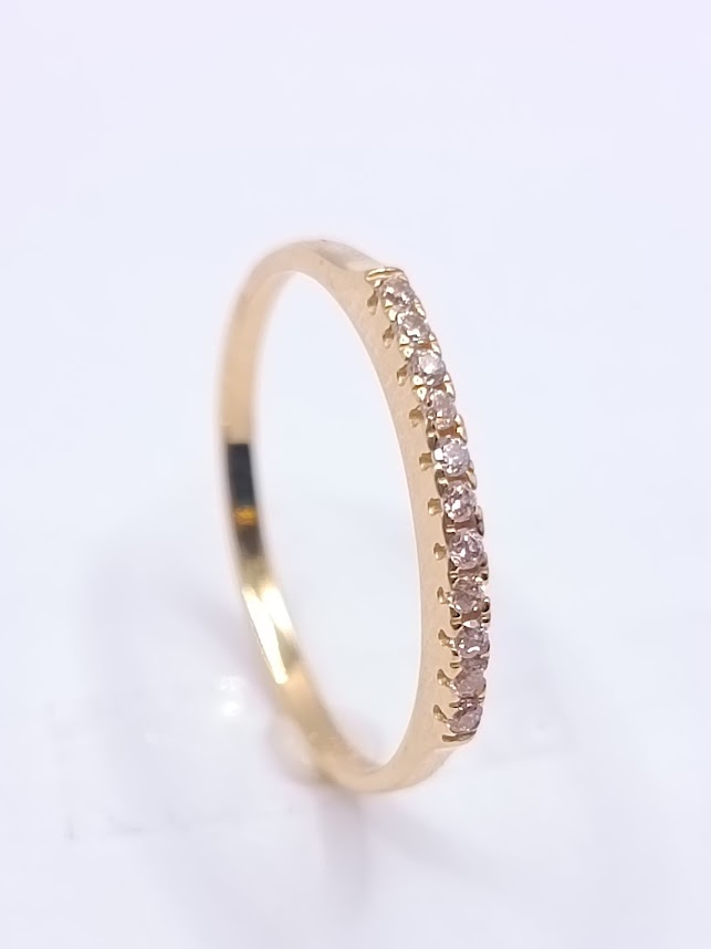 A 2903  Anillo Oro Amarillo Cintillo Circon
