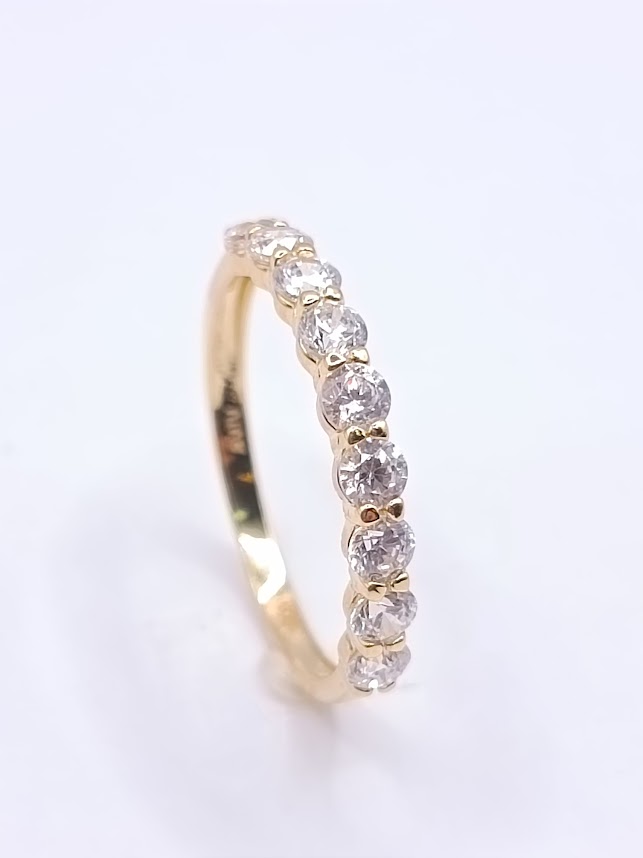A 3744.9 Anillo Oro Amarillo Cintillo Circon