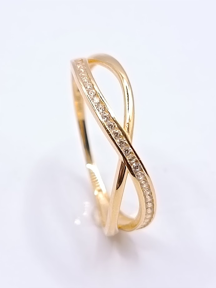 X8-X10ZR0788 Anillo Oro Amarillo Infinito Circon