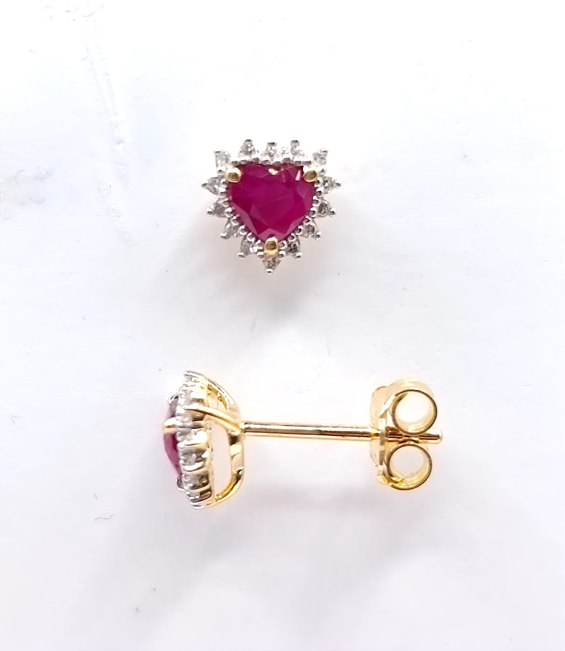KE05-129149-**4 Aro Oro Amarillo Brillante Rubi 