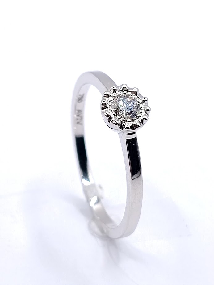 R10653 Anillo Oro Blanco Brillante