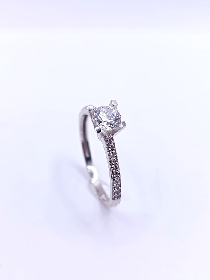 I4-ISZR0027-W-FCZ/LP Anillo Oro Blanco Compromiso Circon