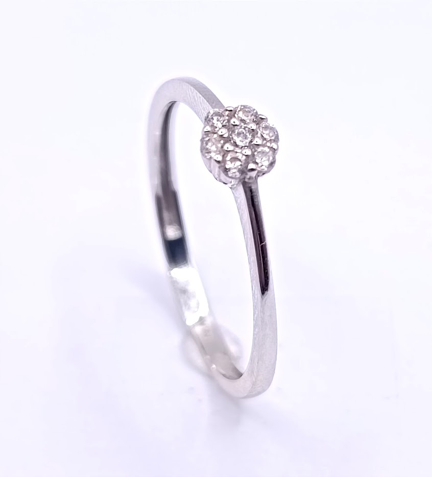 CR5442-W-FCZ Anillo Oro Blanco Circon
