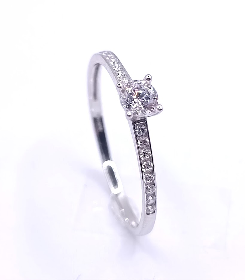 I-VSZR0229-W-FCZ Anillo Oro Blanco Compromiso Circon
