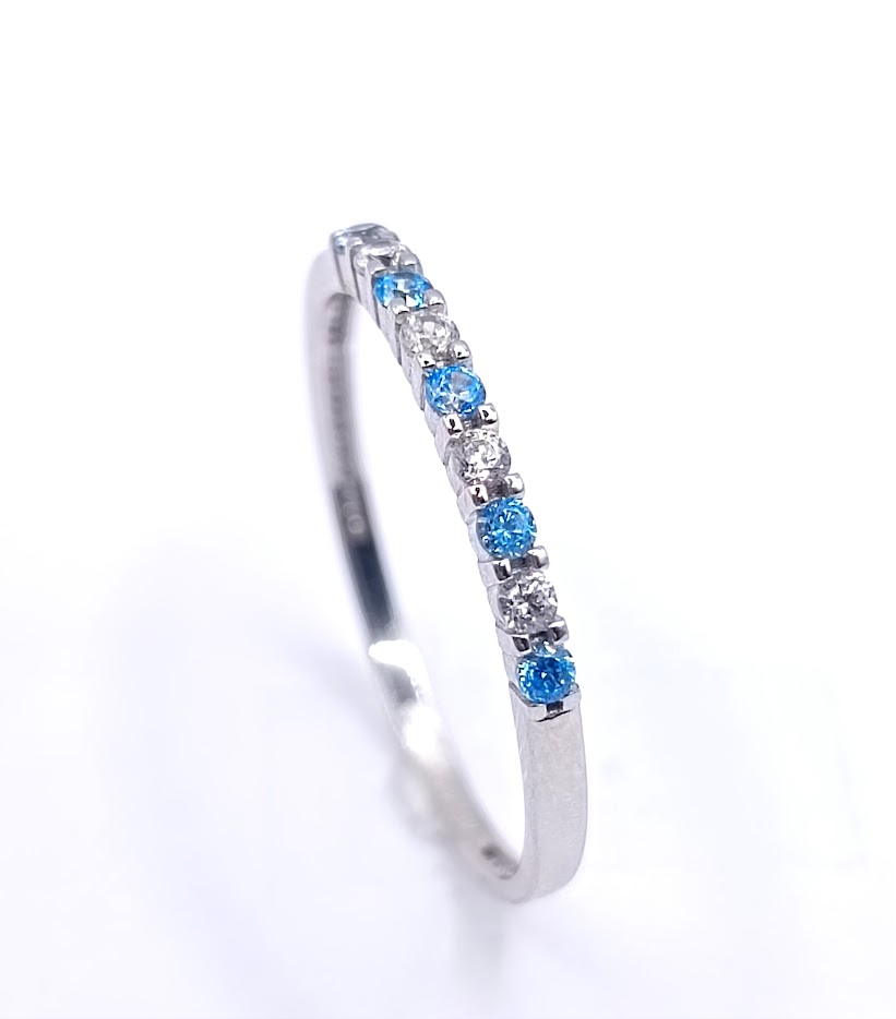 RDC01-4384-09 Anillo Oro Blanco Cintillo Circon