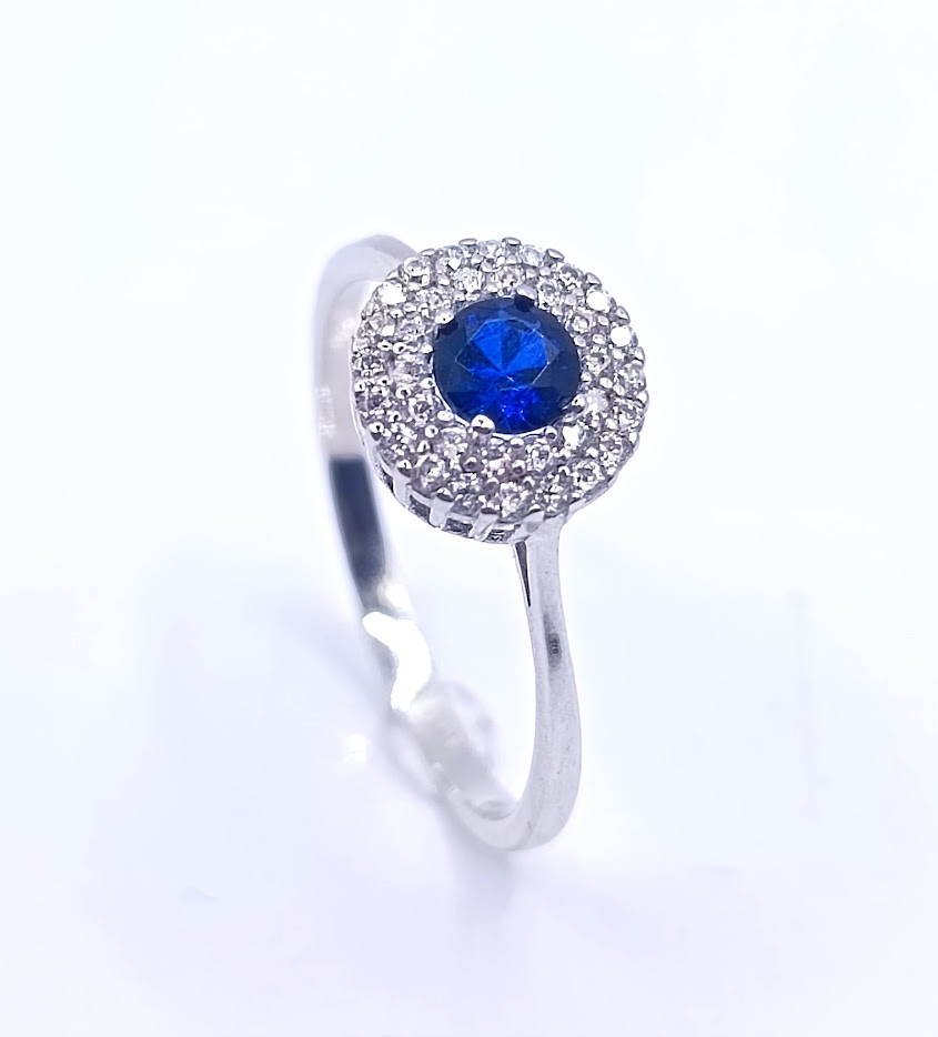 RMDZ01-1926-11 Anillo Oro Blanco Circon Halo