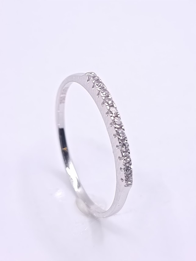 A 2903 W Anillo Oro Blanco Cintillo Circon