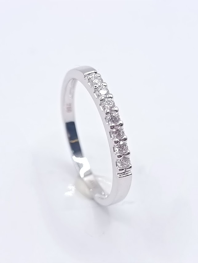 A 3911.1,75 W Anillo Oro Blanco Cintillo Circon