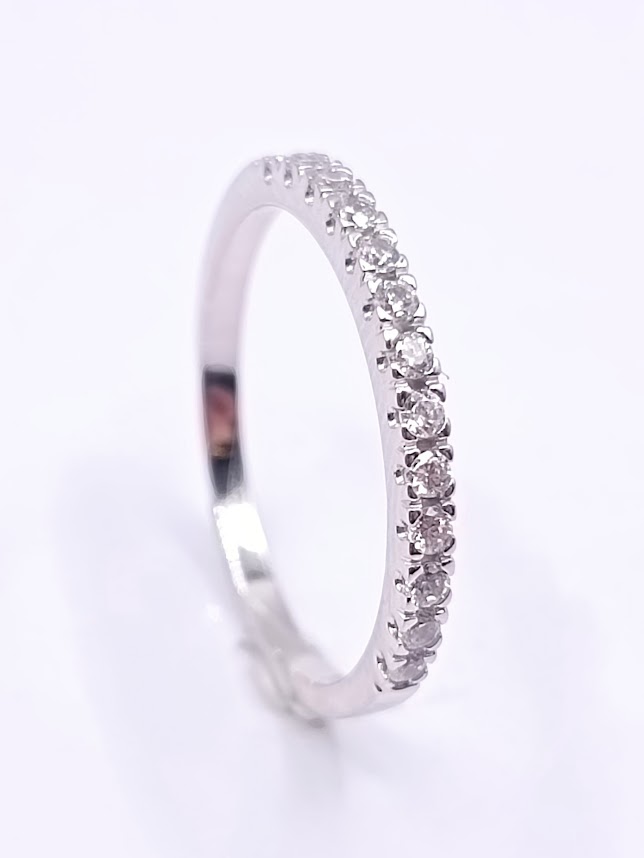 A 4002 W Anillo Oro Blanco Cintillo Circon