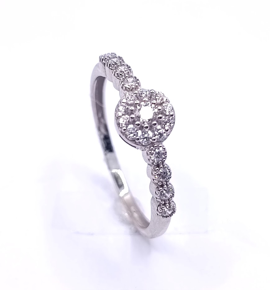VCLR0130-W Anillo Oro Blanco Circon