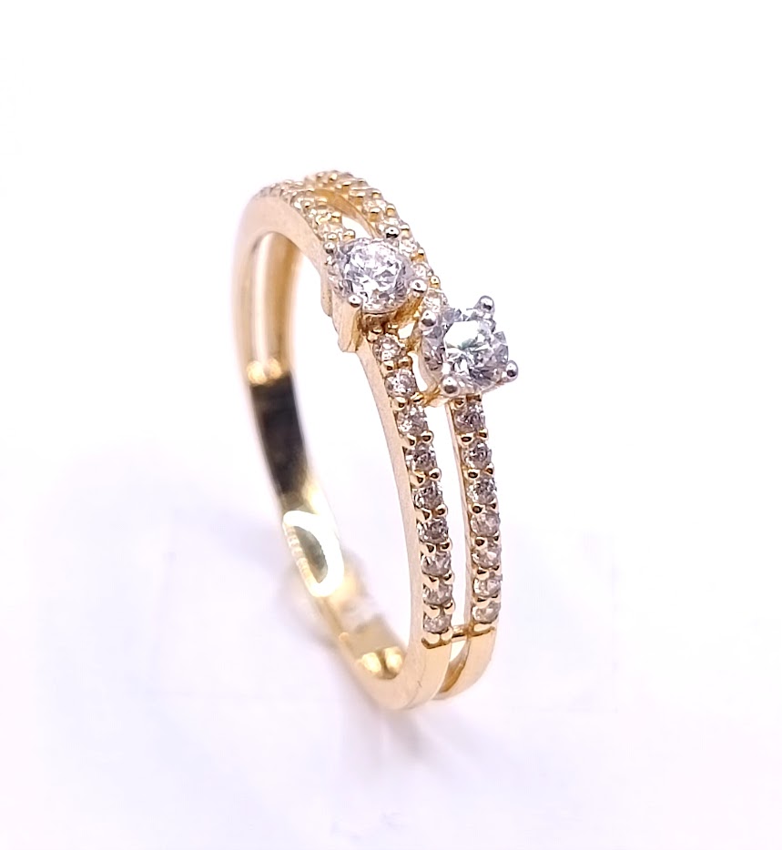 XX-XXSZR200225-YW-FCZ Anillo Oro Bicolor Circon