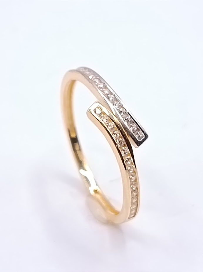 X10-X10ZR200161-YW Anillo Oro Bicolor Circon