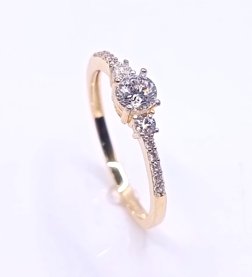 I2-ISZR200226-YW-FCZ Anillo Oro Bicolor Circon