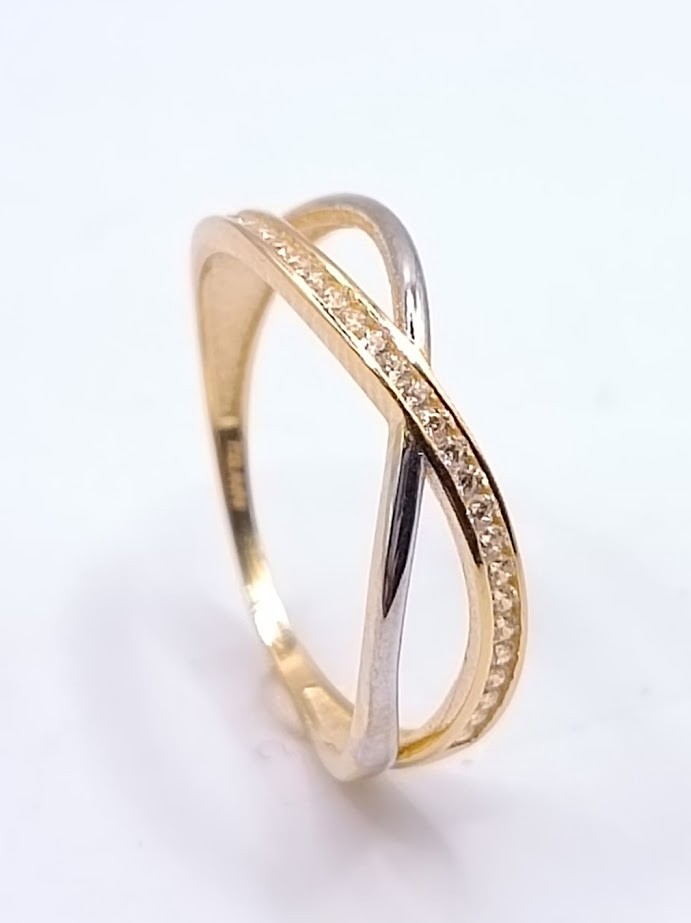X8-X10ZR200788-YW Anillo Oro Bicolor Infinito Circon