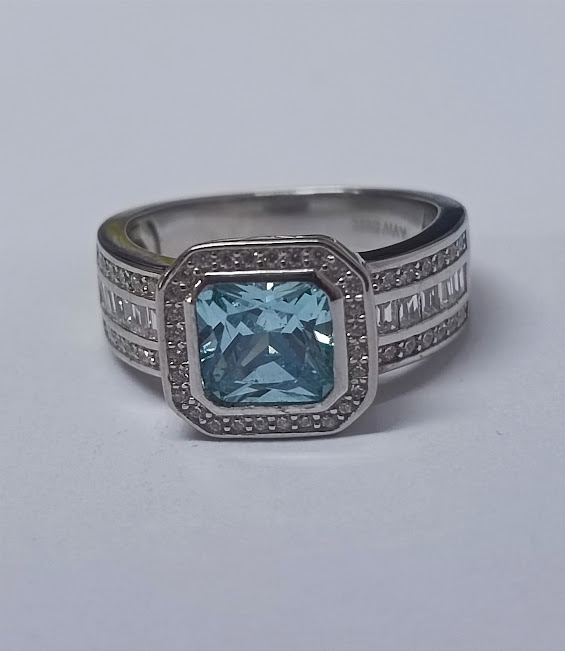 R-1331 TA Anillo Plata Aguamarina