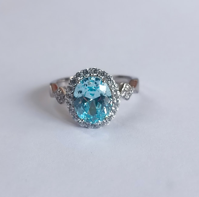 R-0068 TA Anillo Plata Aguamarina