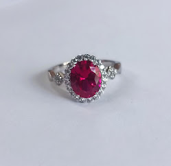 R-0068 R Anillo Plata Rubi
