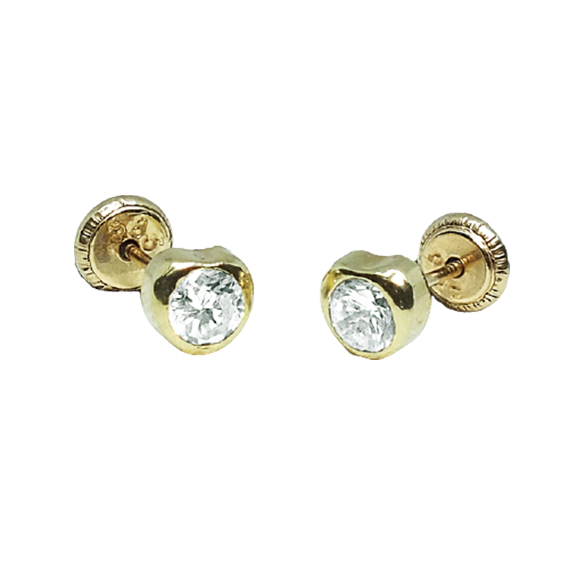 1-CH-C-4 Aro Oro Amarillo Corazon Circon