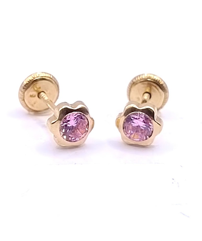 1-CH-M-4 Aro Oro Amarillo Margarita Circon Rosa