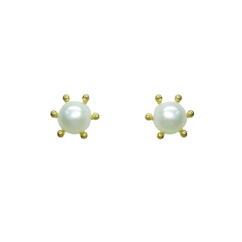 1-633001PN Aro Oro Amarillo Perla Pistilo 7mm
