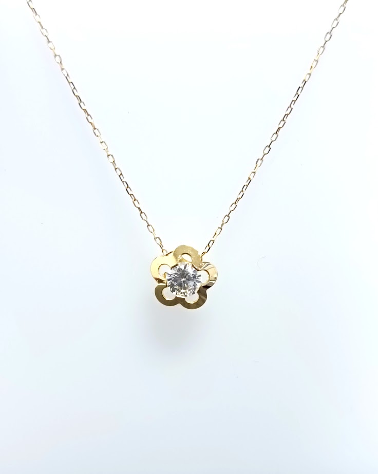 1-661001GS Collar Oro Amarillo Flor
