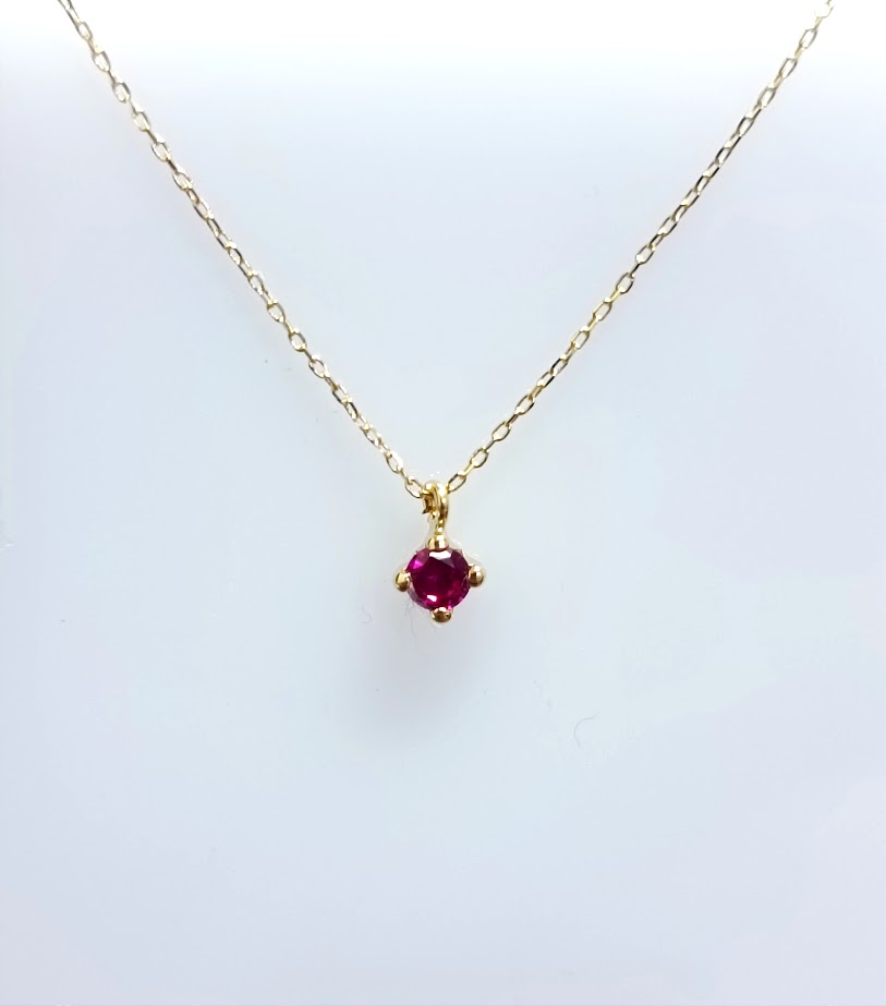 1-653401CS+C Collar Oro Amarillo Punto de Luz Rubi
