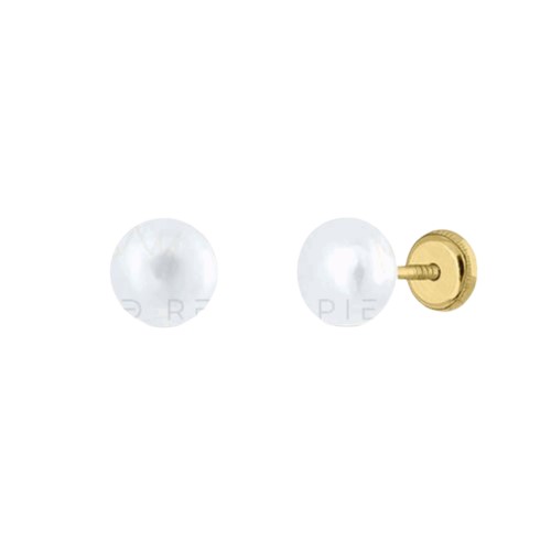 1-114201PN5 Aro Oro Amarillo Perla Boton 5mm