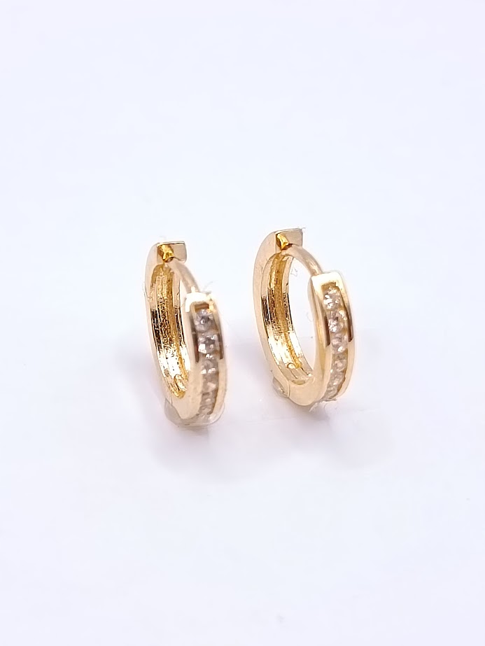 XHALE5308-FCZ Aro Oro Amarillo Argolla Circon
