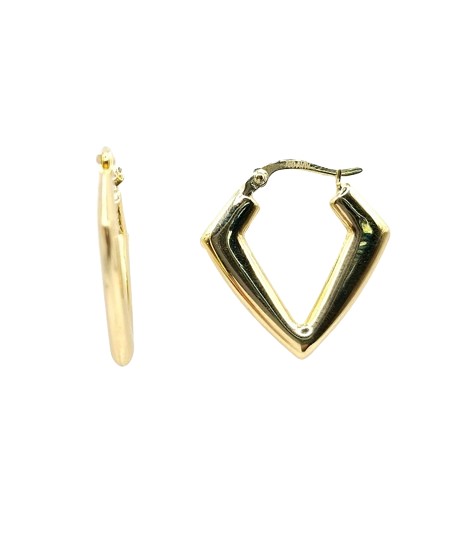 X3SE0214-L Aro Oro Amarillo Argolla Lisa en V