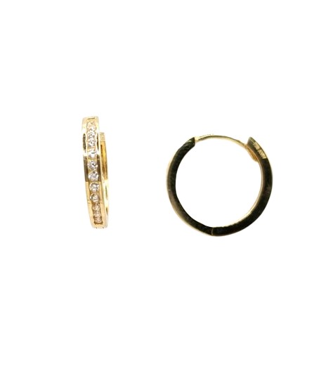 XHZLE5310-FCZ Aro Oro Amarillo Argolla Huggie Circon