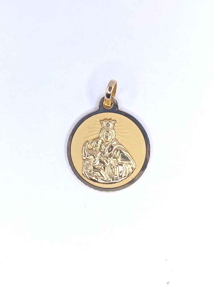 M5005-818 Medalla Oro Amarillo Virge Y Niño 