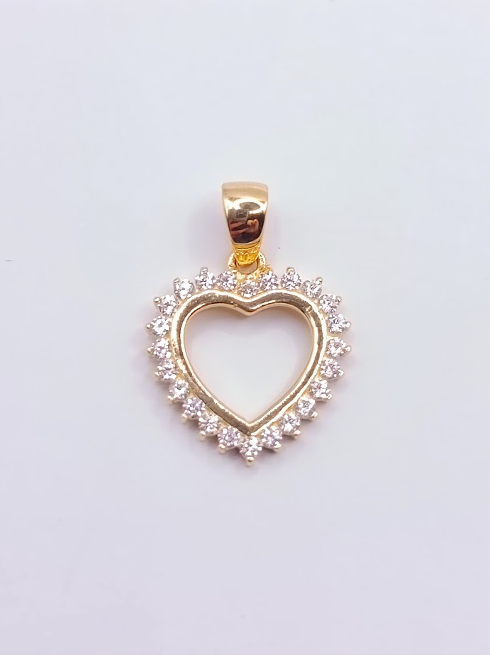 VXXCP2985-FCZ Colgante Oro Amarillo Corazon Circon
