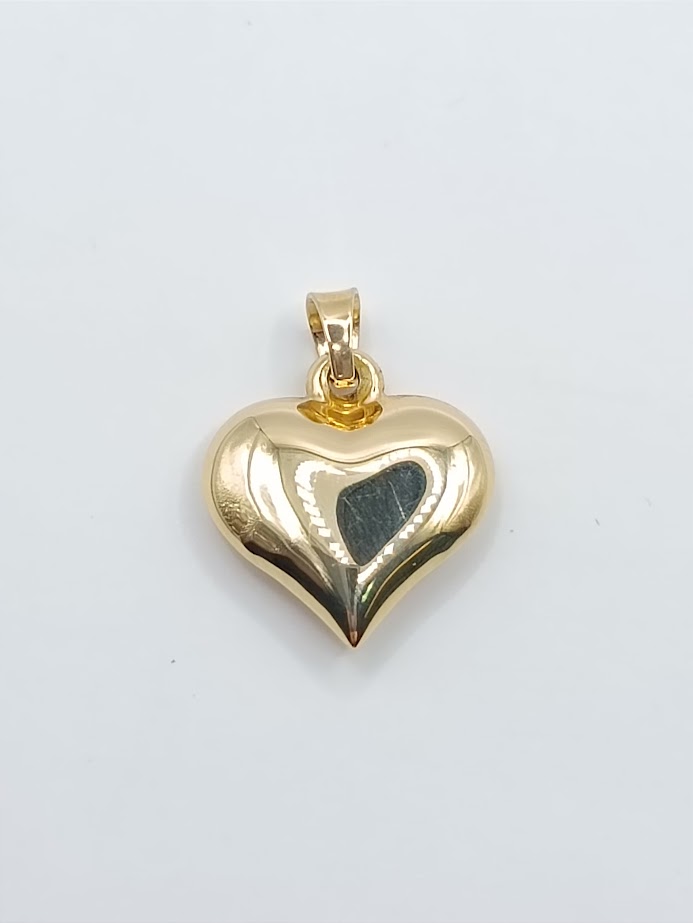 BSC50/STP13298-III Colgante Oro Amarillo Corazon Inflado