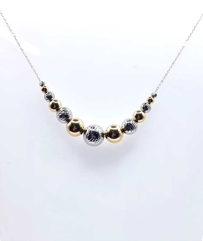 270690 Collar Oro Amarillo Bicolor Bolas 