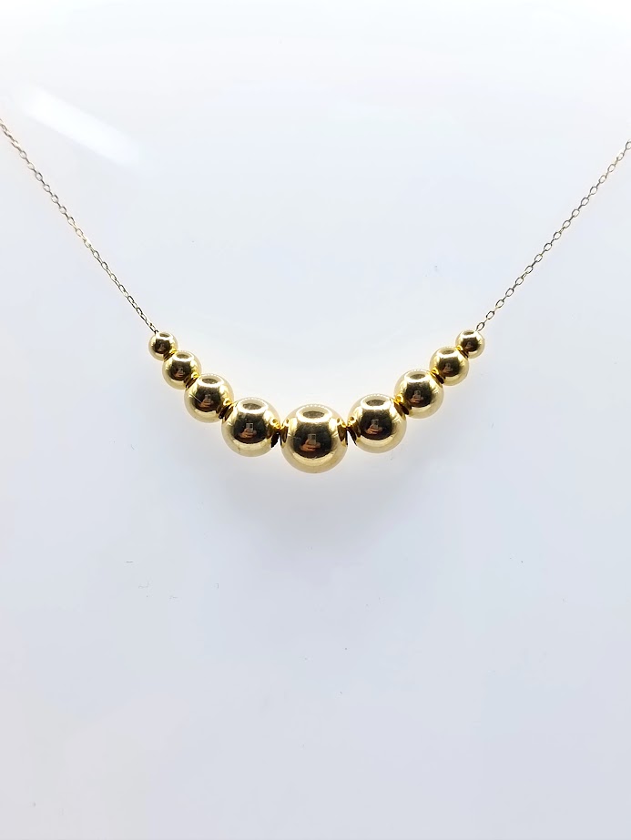 244832 Collar Oro Amarillo Bolas 
