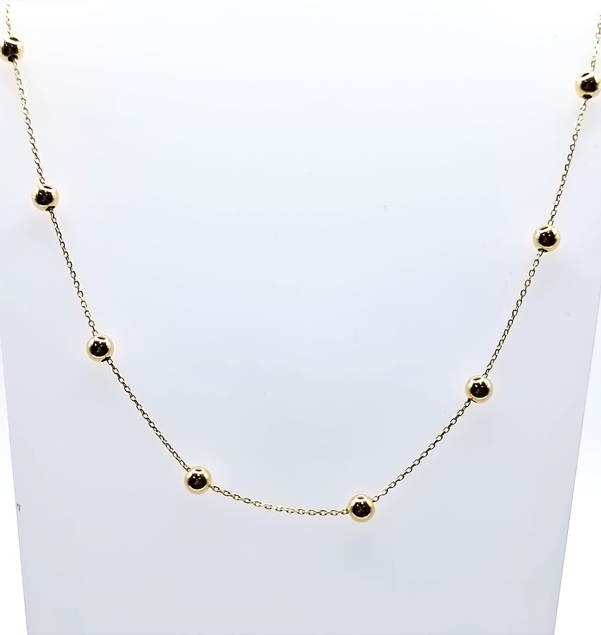 264045 Collar Oro Amarillo Bolas 