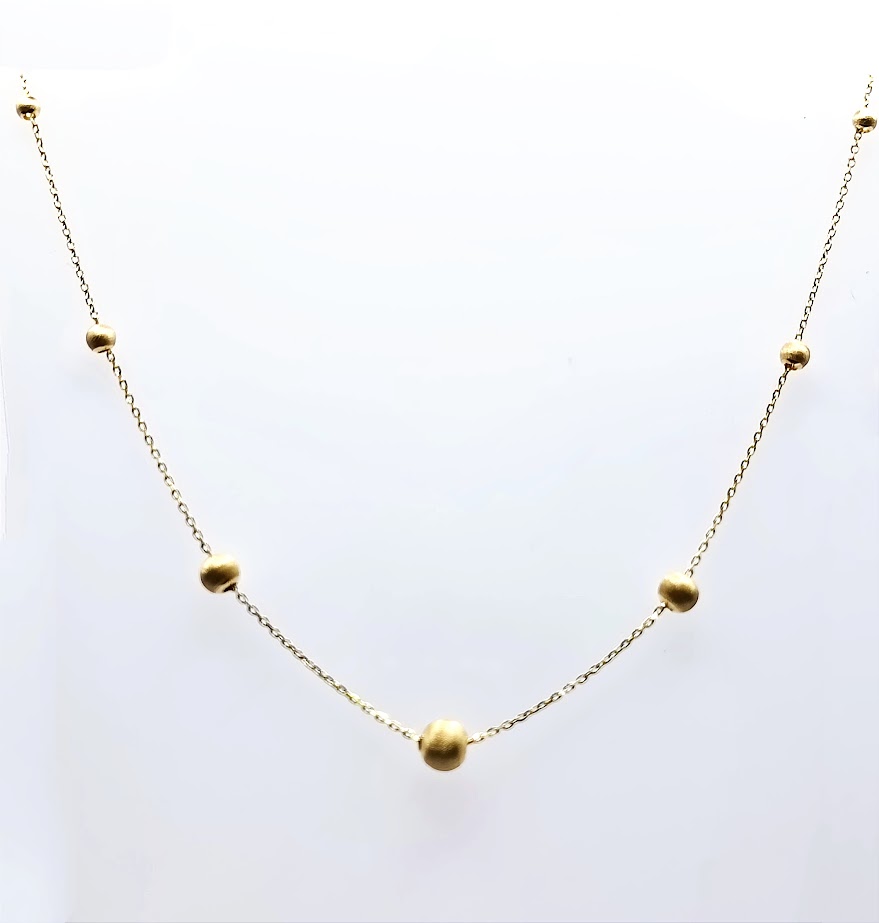 253314 Collar Oro Amarillo Bolas 
