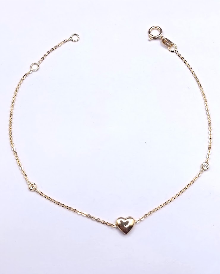 265825 Pulsera Oro Amarillo Corazon